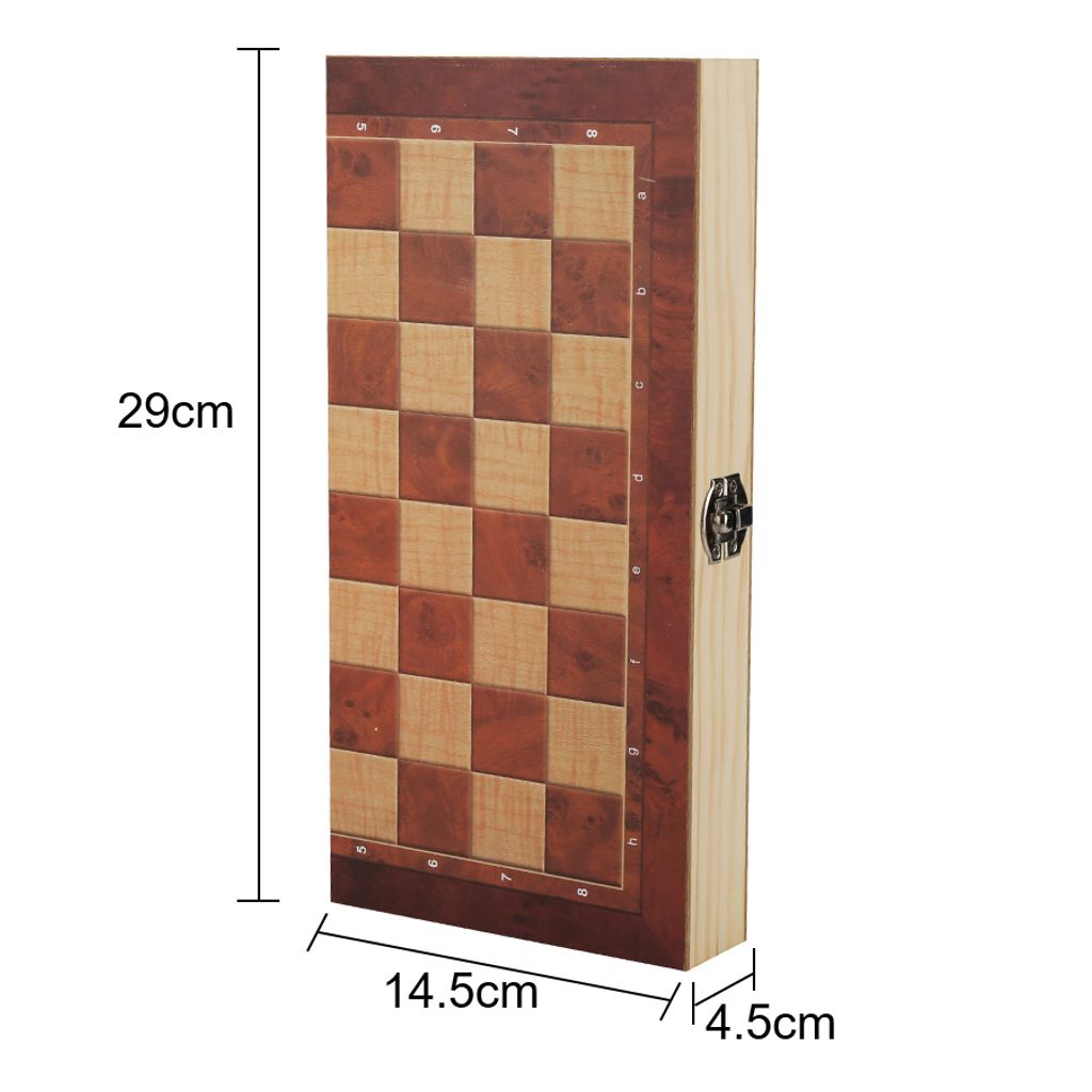 Schachspiel Geschenk Schach Spielbrett 3 in 1 aus Olivenholz Backgammon 29*29CM