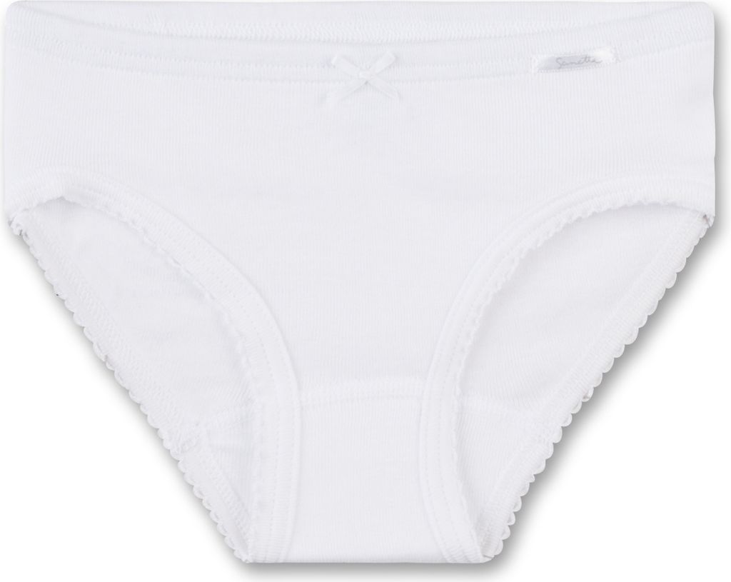 Sanetta Mädchen Jazzpants - Girl Pant, Unterhose, Uni, Organic Baumwolle 128 (6-7 Years) Weiß