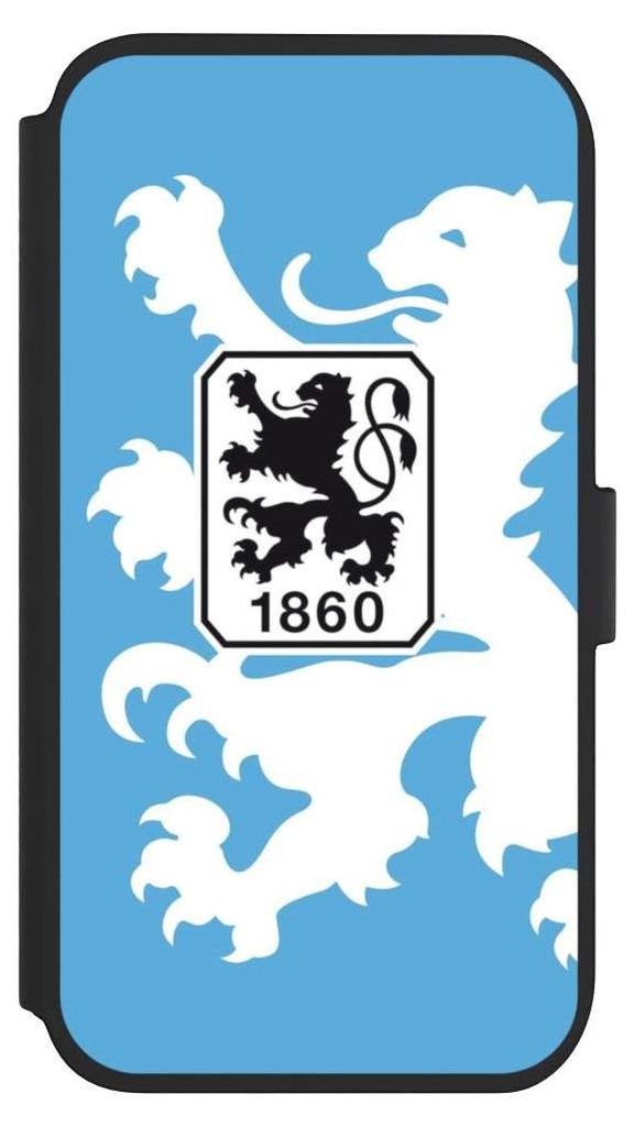 NIVOCASE Klapphülle für Apple iPhone 11 Handyhülle aus Kunst Leder NIVOflip schwarz Offizielles Lizenzprodukt TSV 1860 München Wappen