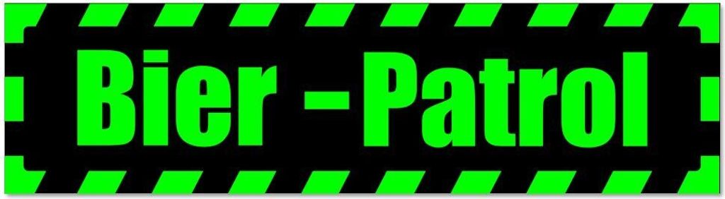 Kiwistar - Autoaufkleber - Grün - Schwarz - 20 x 5,3 cm - Bier Patrol gestreift - Hinweis Aufkleber Sticker für Auto, Kfz, Fahrrad, PKW, LKW