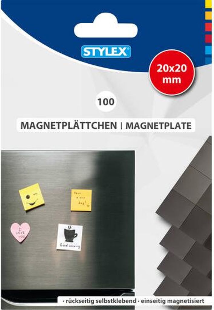 Magnetpads 20 x 20 mm 100 Stück selbstklebend magnetisiert Produktbild 