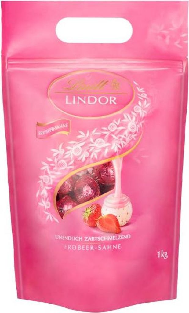Lindt Lindor Kugeln Erdbeer-Sahne 1kg Produktbild 