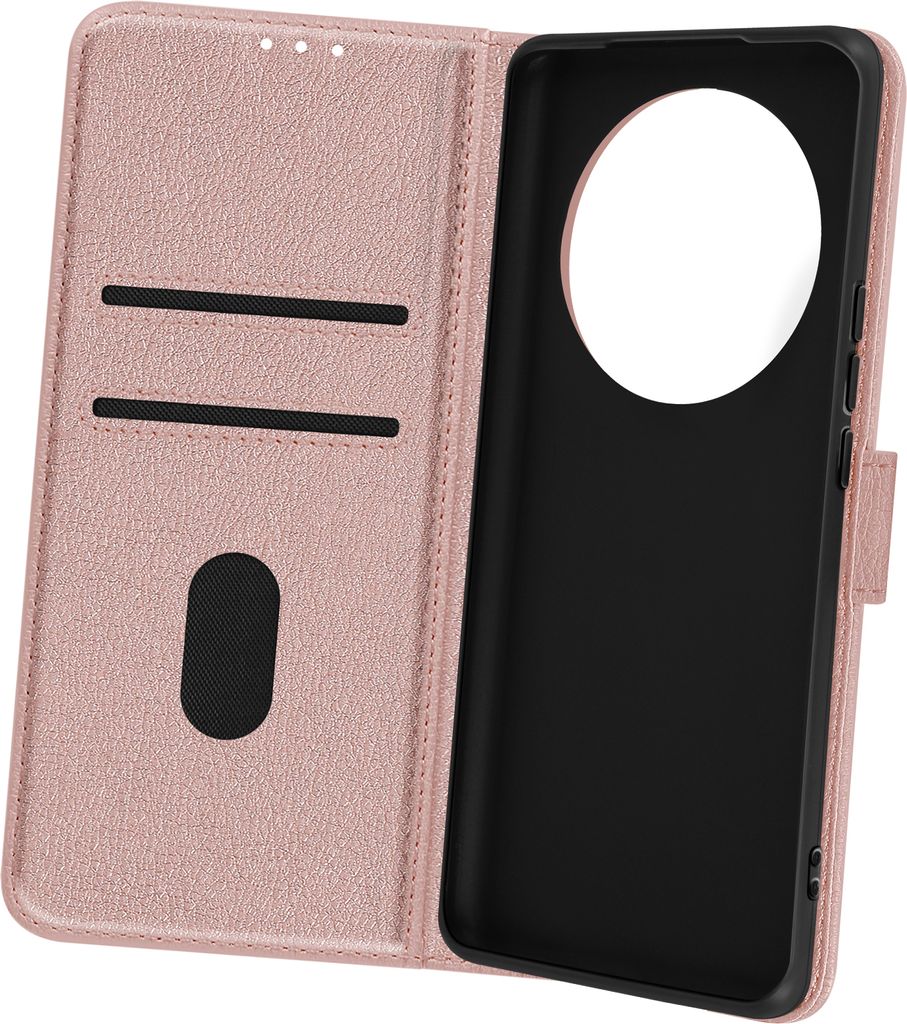 Avizar, Kunstlederetui mit Standfunktion Honor Magic 6 Lite 5G, Champagnerrosa