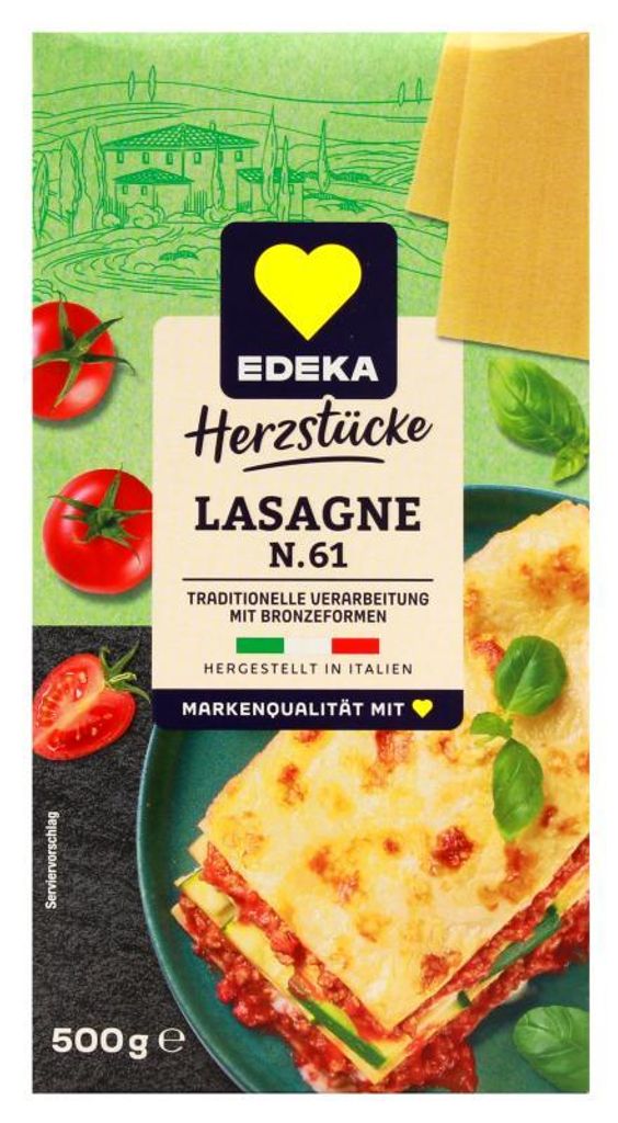 Herzstücke Lasagne N. 61 Nudelplatten, 12er Pack (12 x 500g)