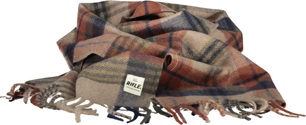 Élégant foulard pour homme marron motif écossais avec détails chic