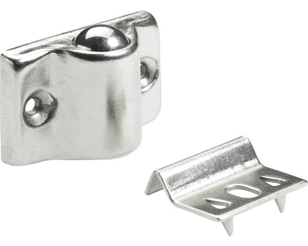Hettich Schnäpper, vernickelt mit Stahlkugel 12 x 30 x 20 mm 2 Stück
