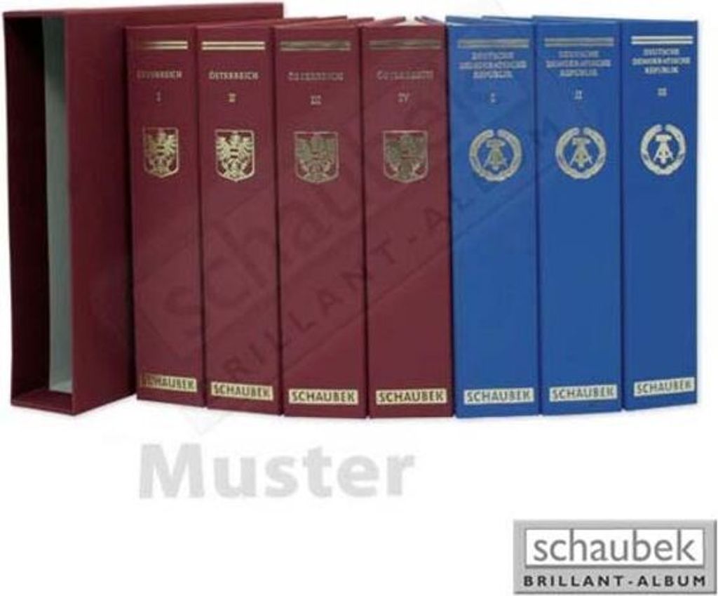 Schaubek Album Alderney 1983-2019 Brillant im geprägten Leinen-Schraubbinder blau ohne Schutzkassette