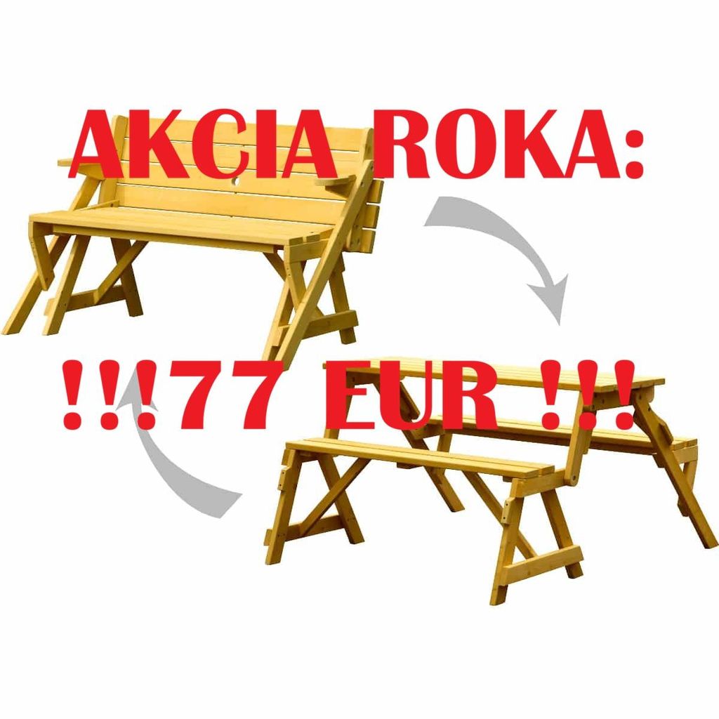 drevený piknikový stôl 2 v 1 - Vymeniteľná sada piknikových Obrázok produktu 