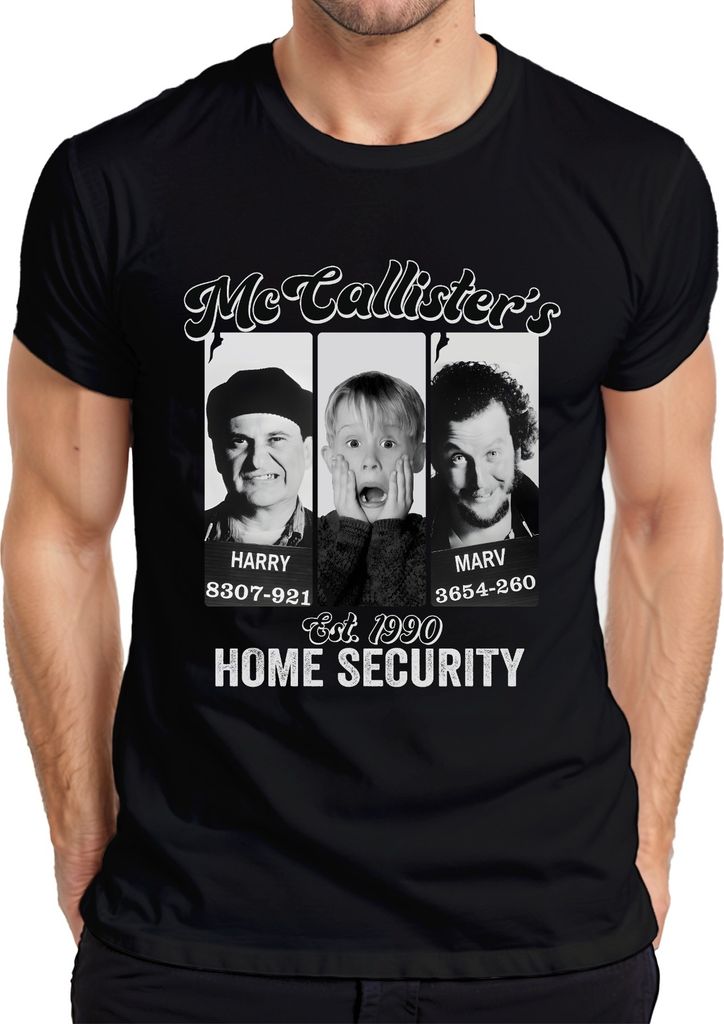 McCallister's Home Security Harry Marv Kevin - Weihnachten Christmas Xmas Herren T-Shirt, Schwarz, S