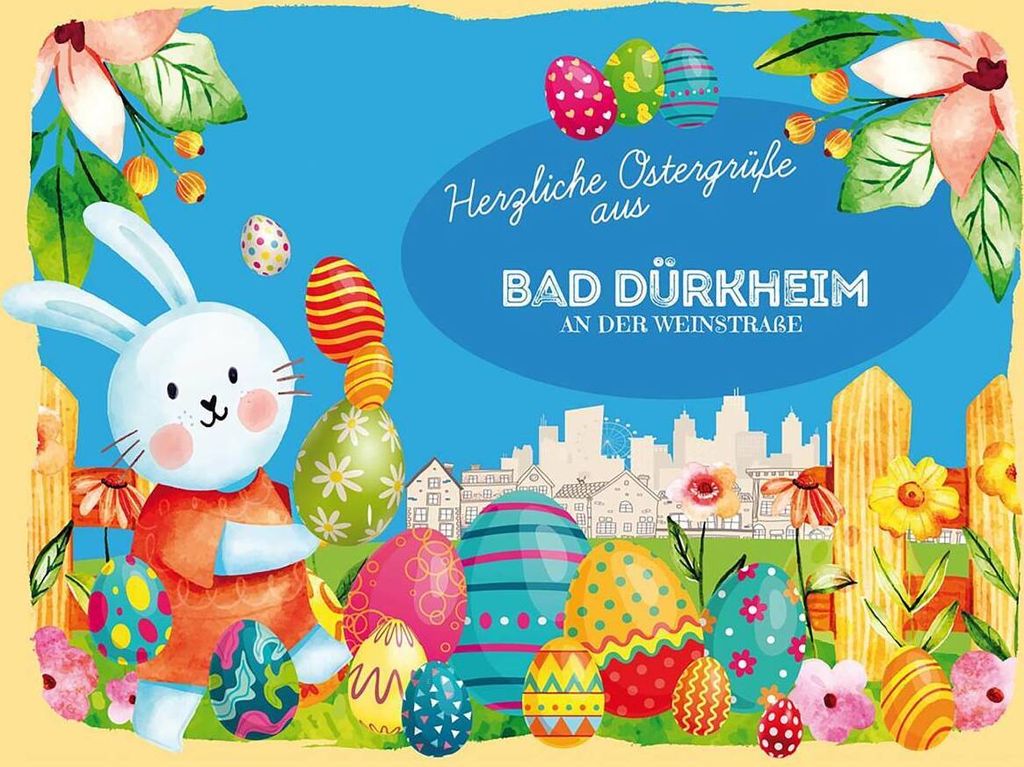 vianmo Holzschild 30x40 cm Ostern Ostergrüße BAD DÜRKHEIM
