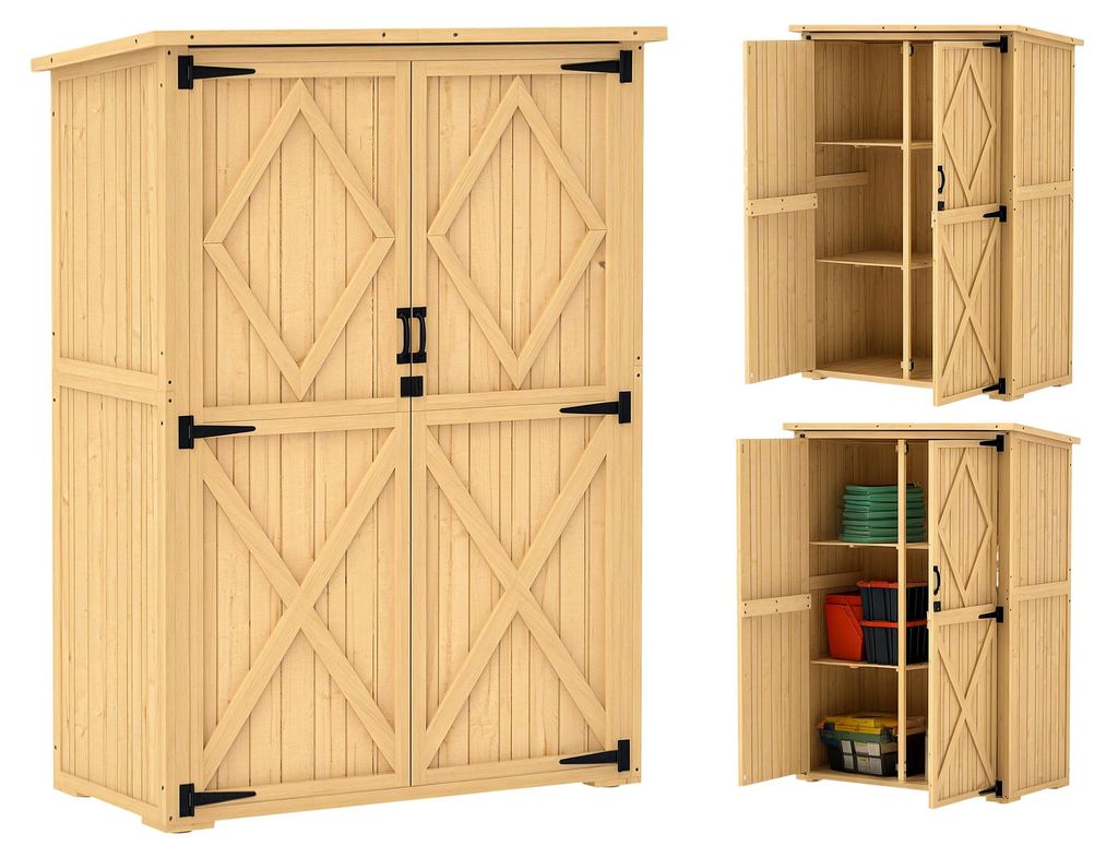 Outsunny Gartenschrank Holz, Geräteschuppen mit Produktbild 
