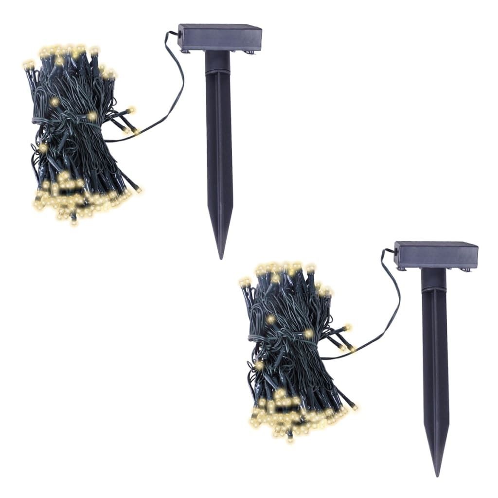 vidaXL Solar-Lichterketten 2 Stk. LED Warmweiß Produktbild 