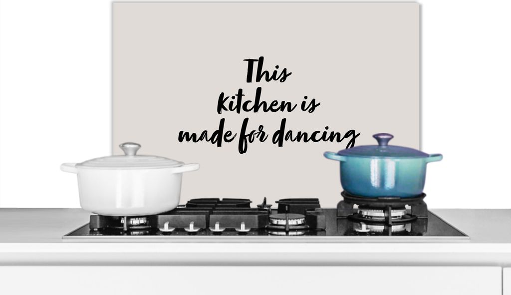 KitchenYeah Spritzschutz Küche - Küchenrückwand - Wandschutz für Herd und Spüle - Zitate - Sprichwörter - Diese Küche ist zum Tanzen gemac...
