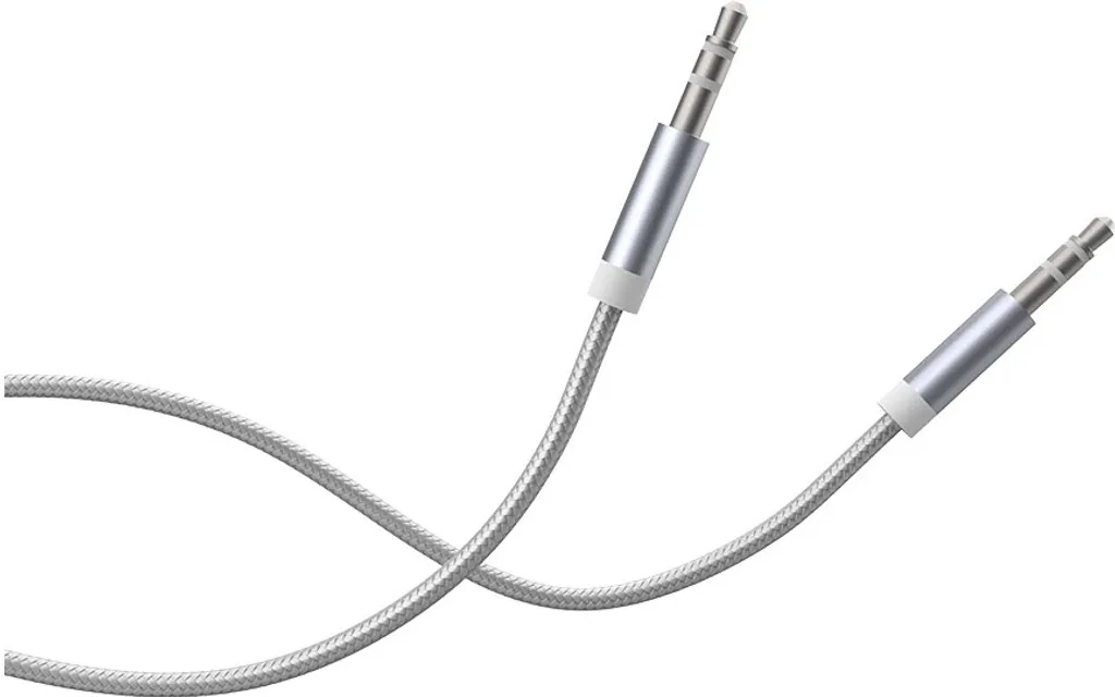 Force Power, cavo audio a treccia di nylon da 3,5 mm / 3,5 mm rinforzato da 3 m, bianco