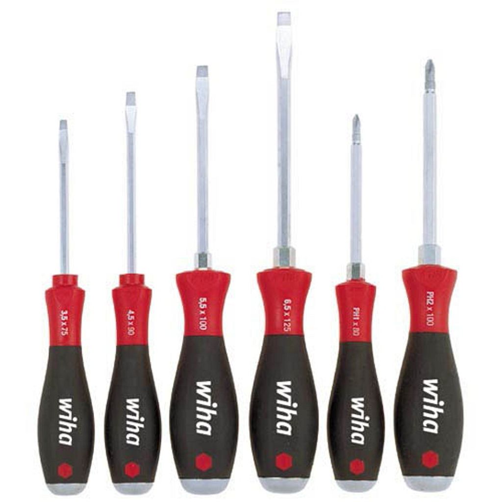Schraubendreher SoftFinish® Schlitz, Phillips 6-tlg. mit Produktbild 