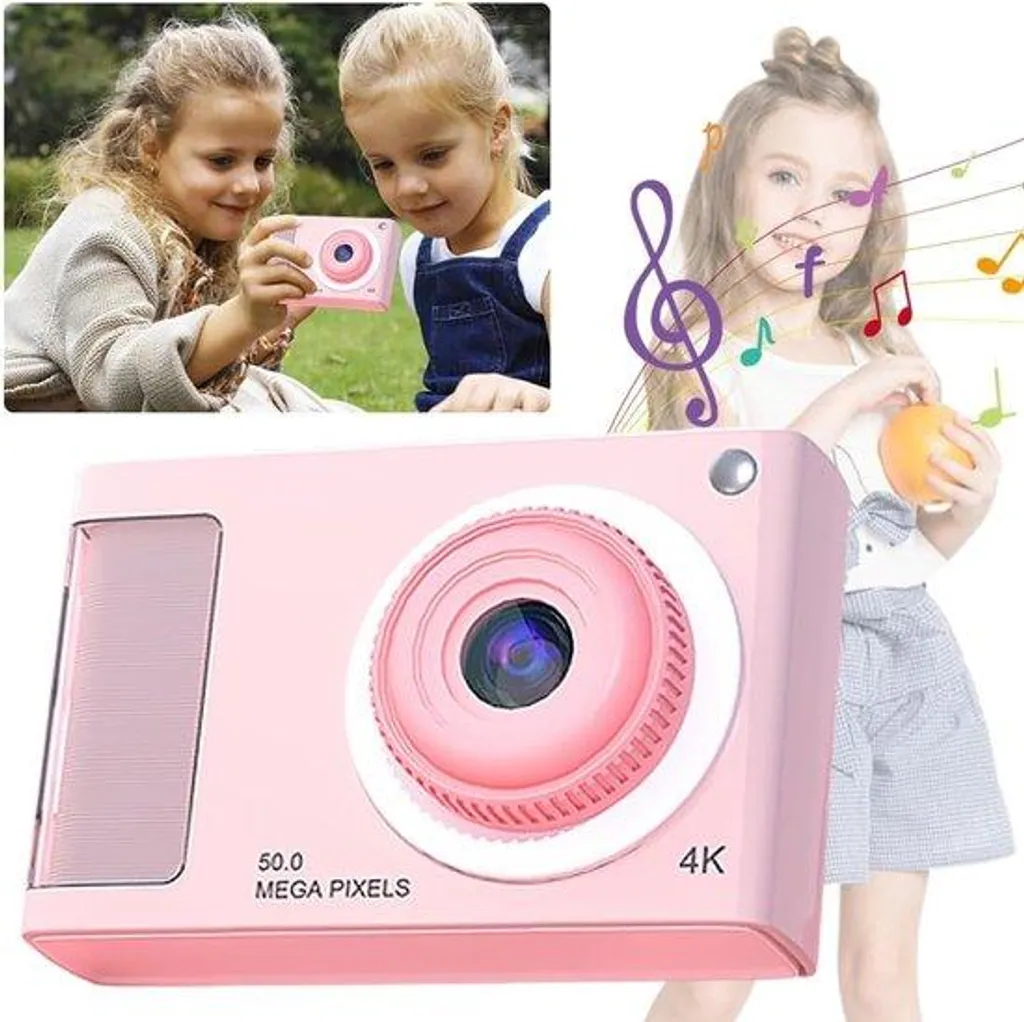 Appareil photo numérique de voyage 48 MP, vidéo Full HD 1080p couleur rose