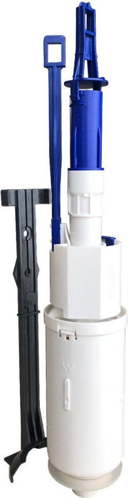 A toilet flush valve assembly against a white background.