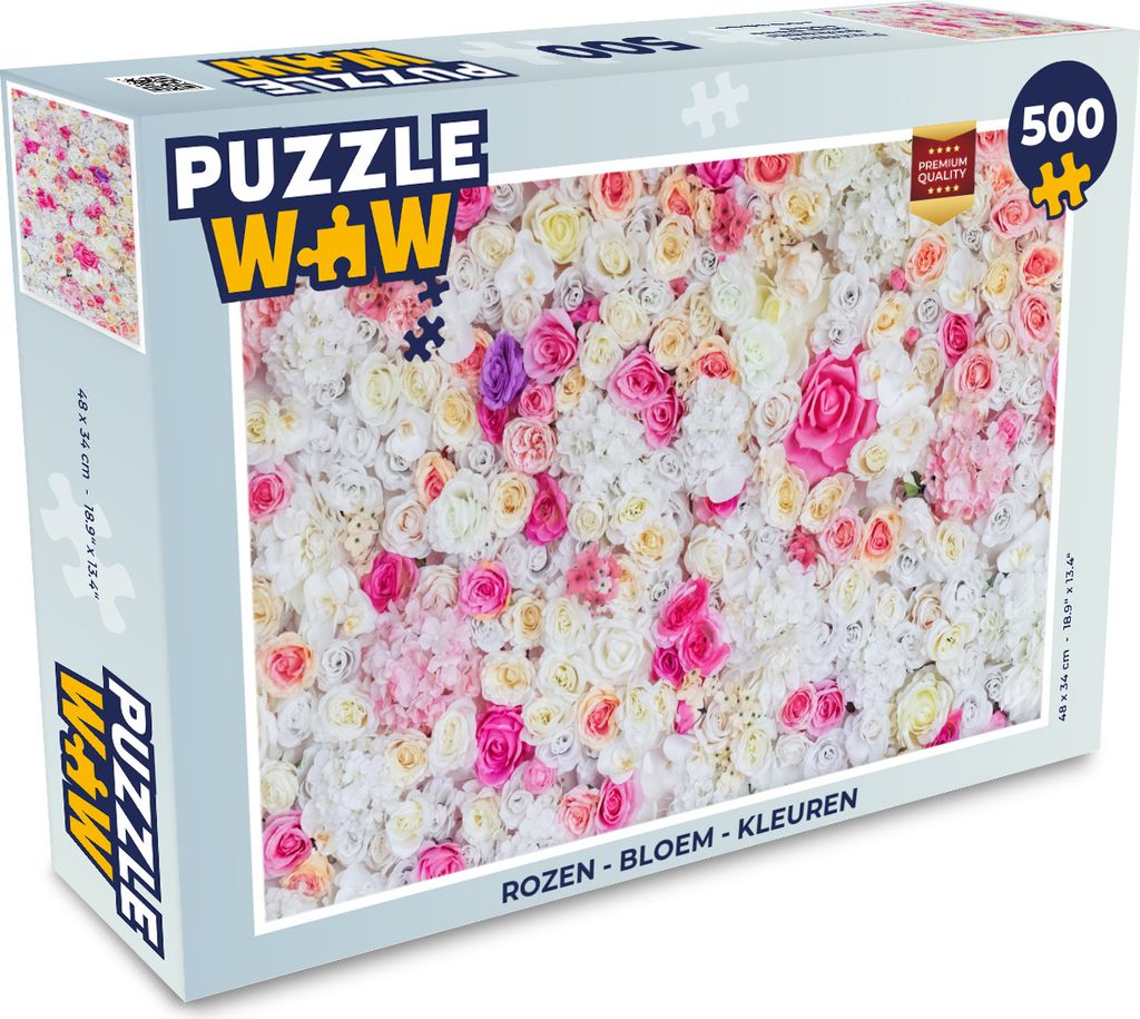 MuchoWow Puzzle 500 Teile Rosen - Blume - Farben - 500 Teile - Kinder - Selberbauen - Puzzlespiele