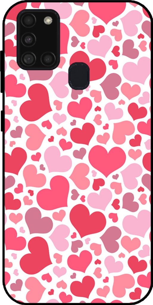 Smartphonica Telefon Fall geeignet für Samsung Galaxy A21s mit Herzen drucken - Herzen Design TPU Backcover Fall - Kinder Fall mit Herzen Design