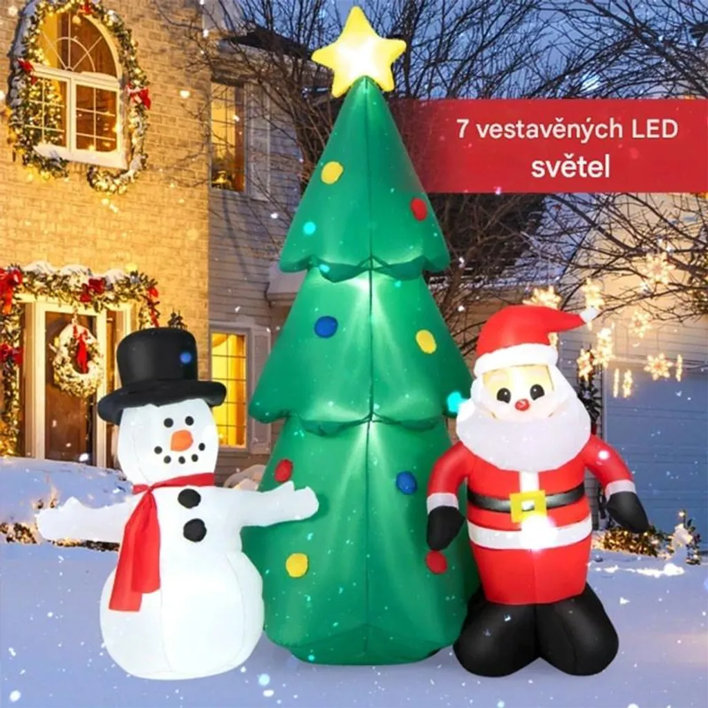 Décoration Noël gonflable 185 cm stable et résistante au vent avec LED - 2