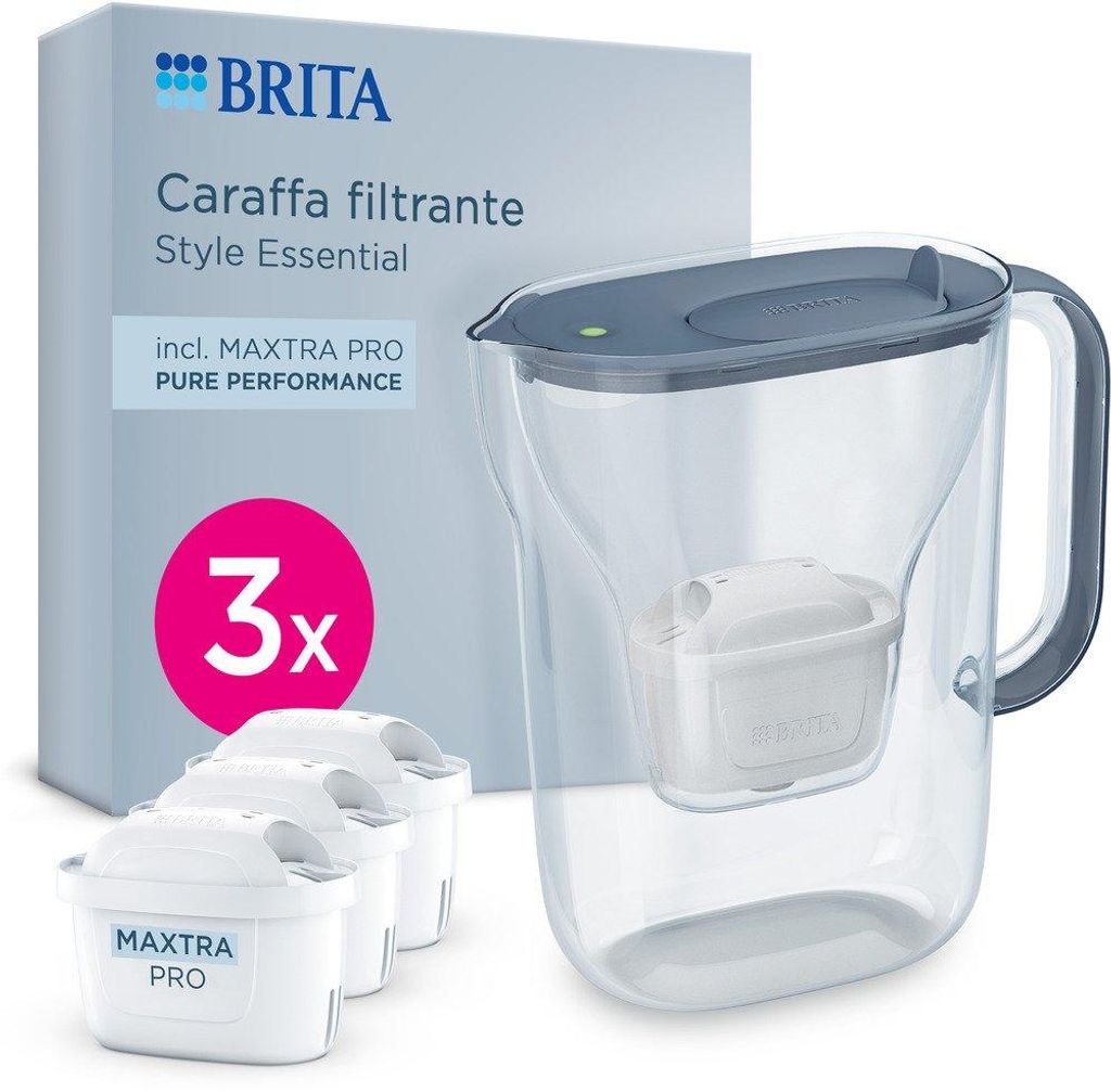 Brita Style Essential, color azul piedra, 3 filtros, jarra Imagen del producto 