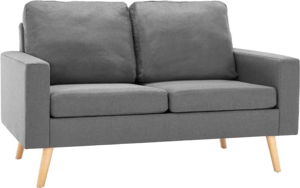 vidaXL 2-tlg. Sofagarnitur Stoff Hellgrau