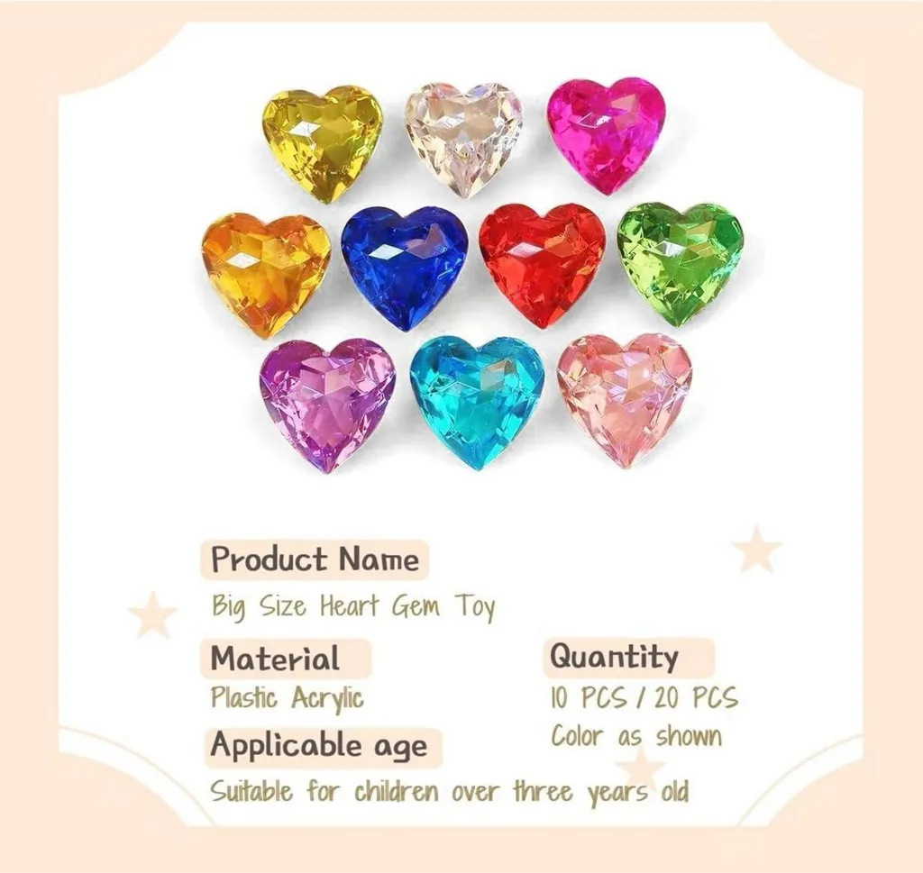 Cœur en Acrylique Incassable 4cm pour Jeux Enfant sans Risque de Casse - 2