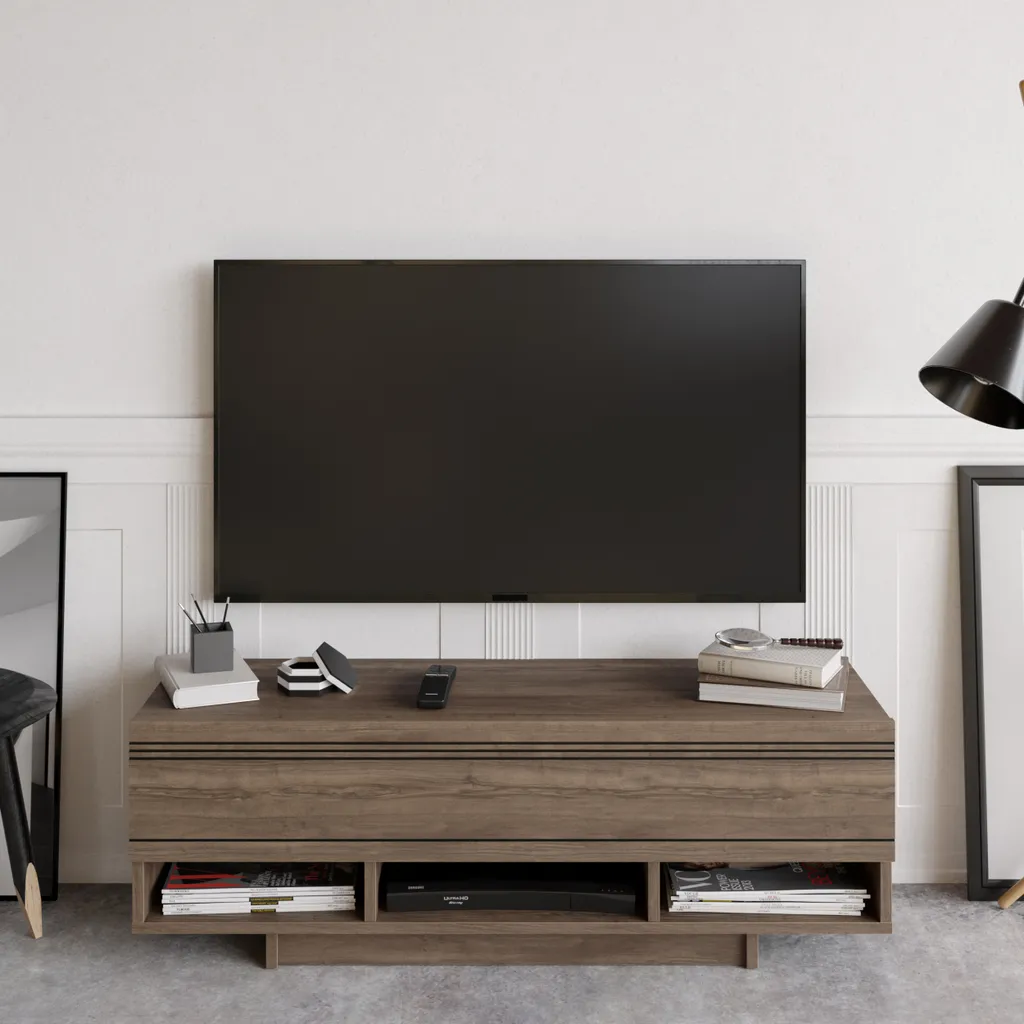 Meuble TV compact Decorotika Celestia noyer pour optimiser votre petit salon