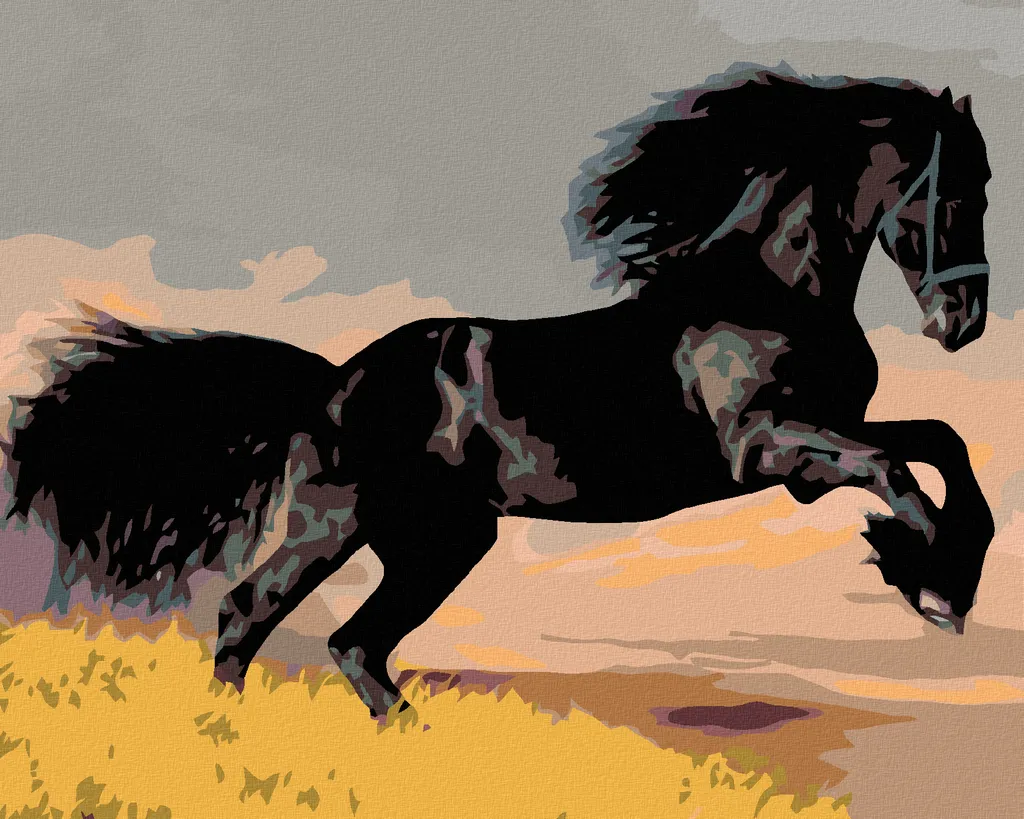 Zuty Quadro Diamond Painting Cavallo Nero 40x50 Telaio Incluso