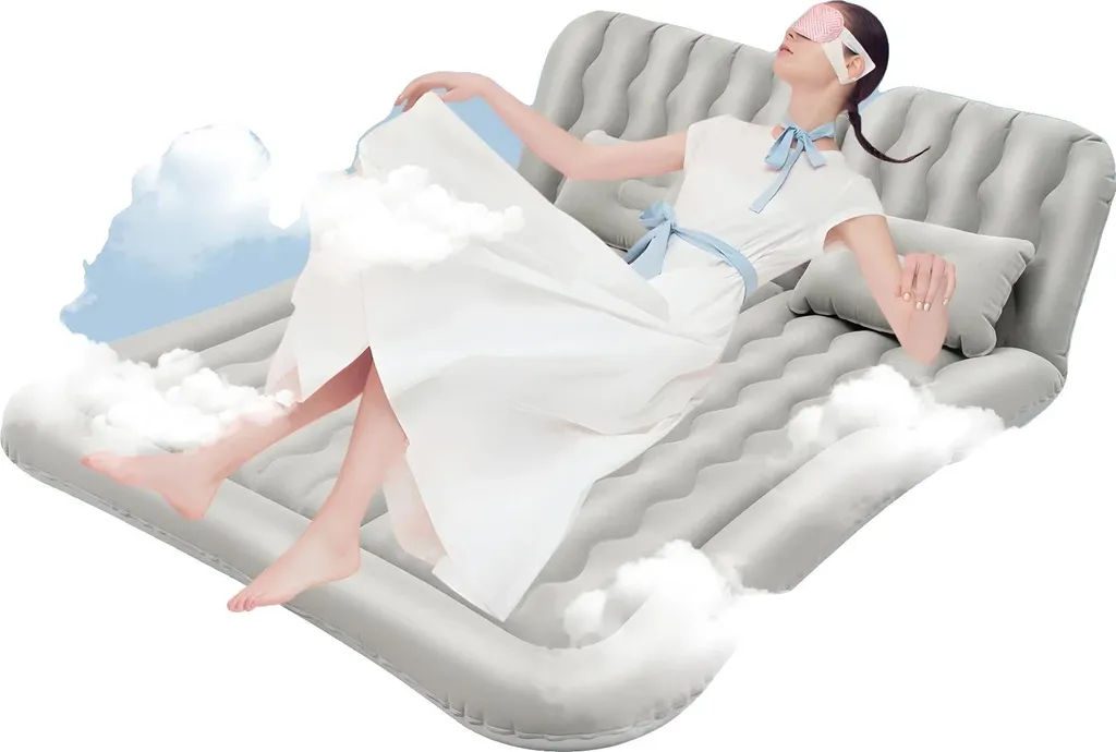 Matelas pneumatique pour dormir en SUV, idéal camping et road-trip gris