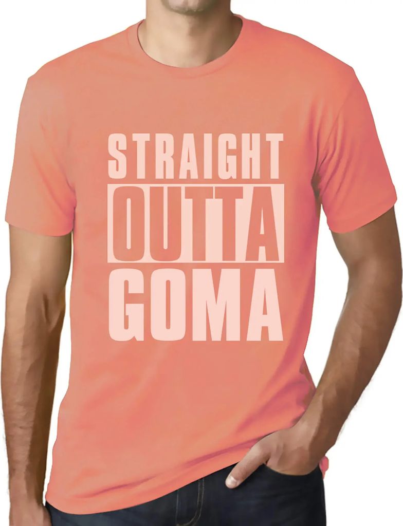 Herren Grafik T-Shirt Direkt aus dem Goma – Straight Outta Goma – Öko-Verantwortlich Vintage Jahrgang Kurzarm Lustige Druck Geburtstag Geschen...