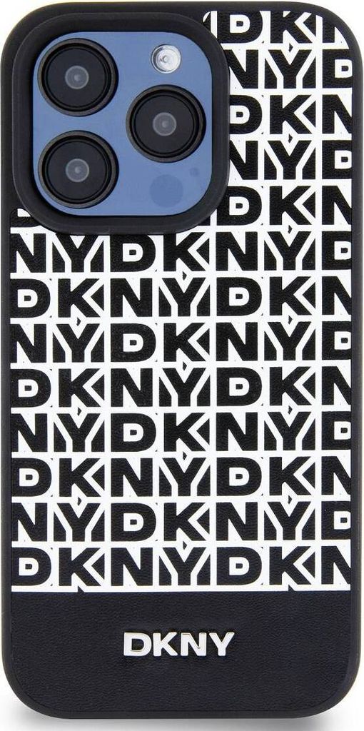 DKNY, Schutzhülle iPhone 14 Pro Repeat Pattern Bottom Stripe, Schwarz