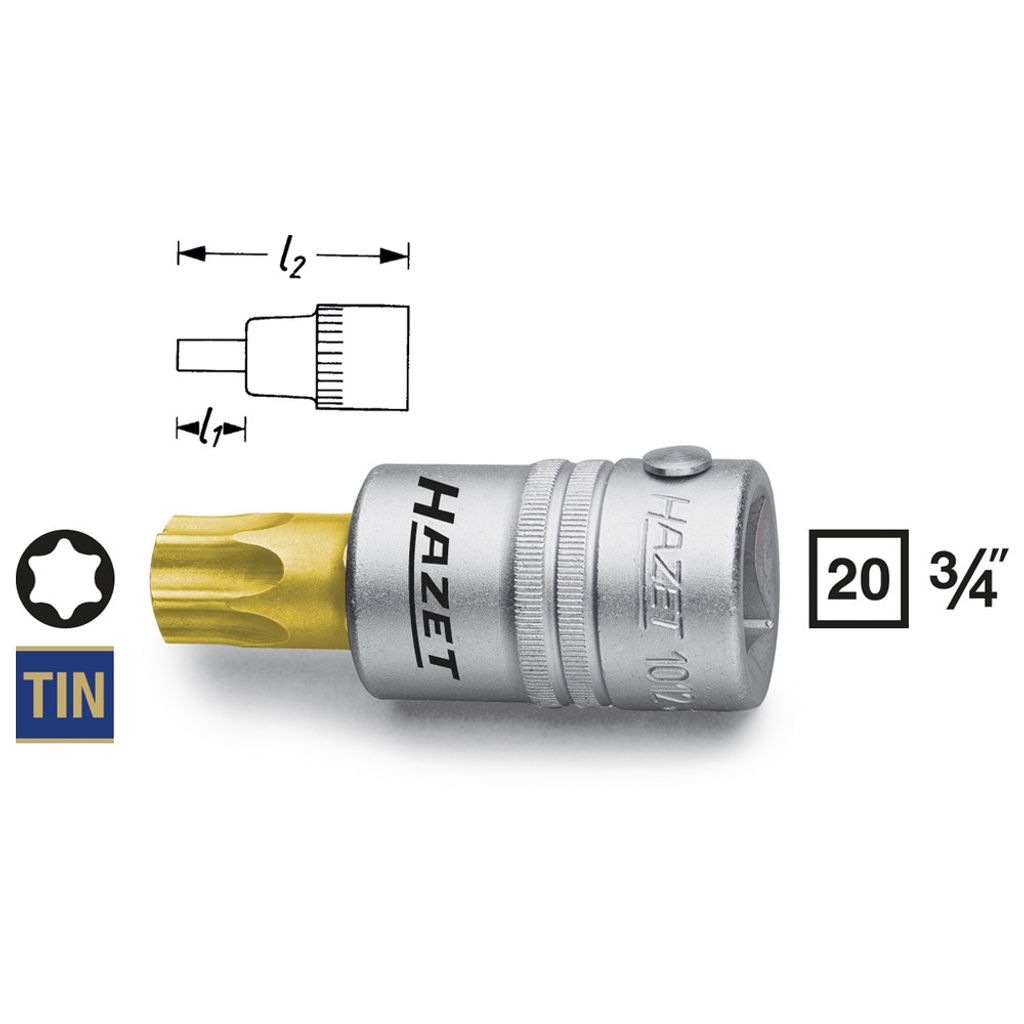 Hazet Schraubendreher-Steckschlüsseleinsatz 3/4 (20 mm) Vierkant hohl, Innen TX Profil, SW T60