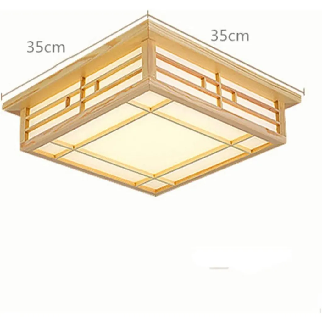 Plafonnier LED bois carré 16W 3500K blanc chaud avec LED incluse