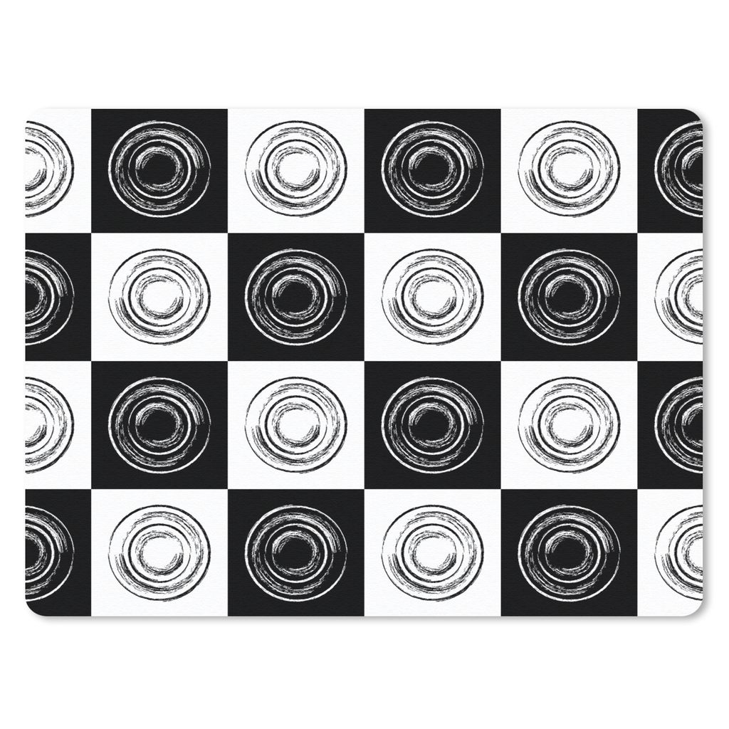 MuchoWow Mauspad Mousepad Muster - Schachbrett - Schwarz und Weiß 40x30 cm - Mousepads - Maus Mat - Pad - Mausunterlage - Anti Rutsch