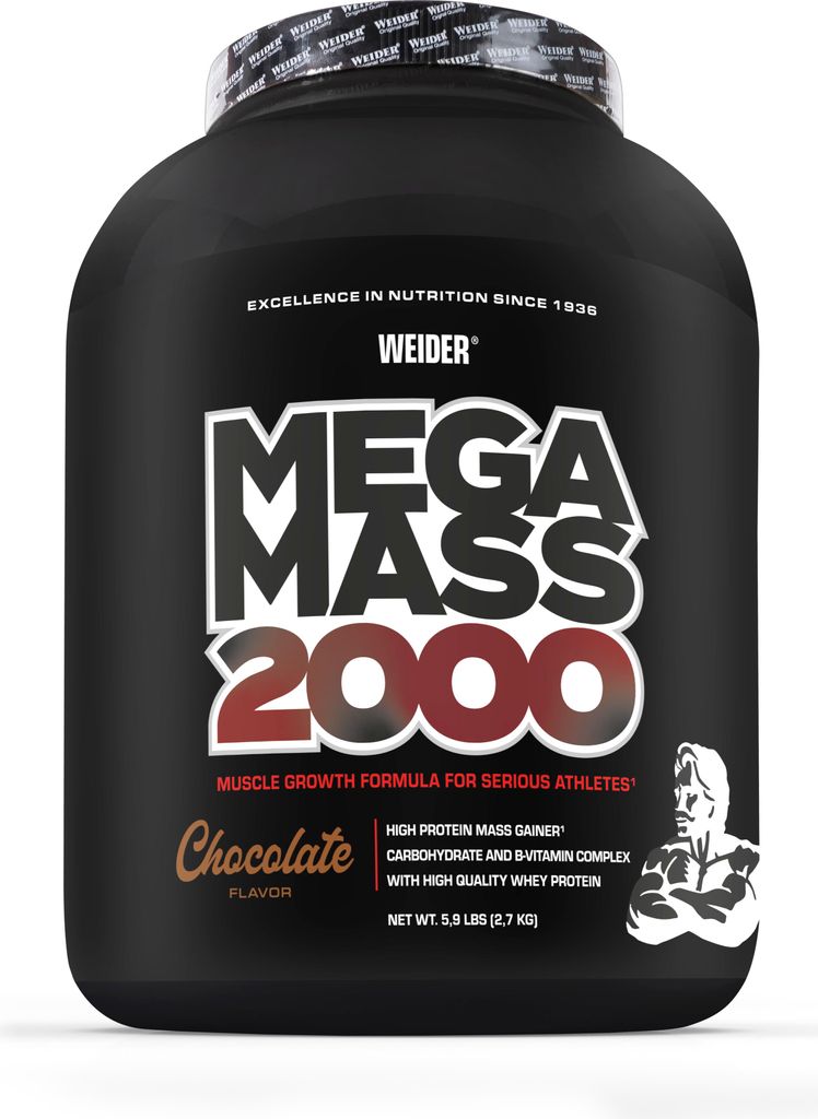 Weider Mega Mass 2000 2,7 kg 2700g Pulver Dose Vanille