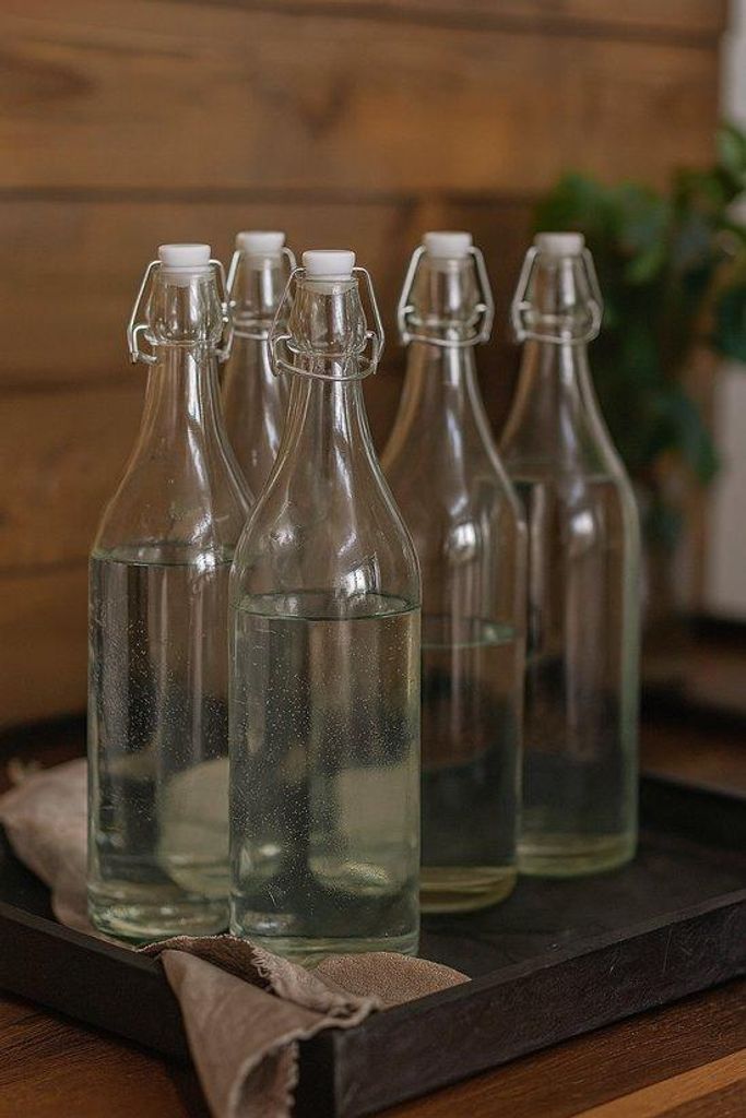 Set aus 6 Glas-Bügelflaschen – 1 Liter pro Flasche –