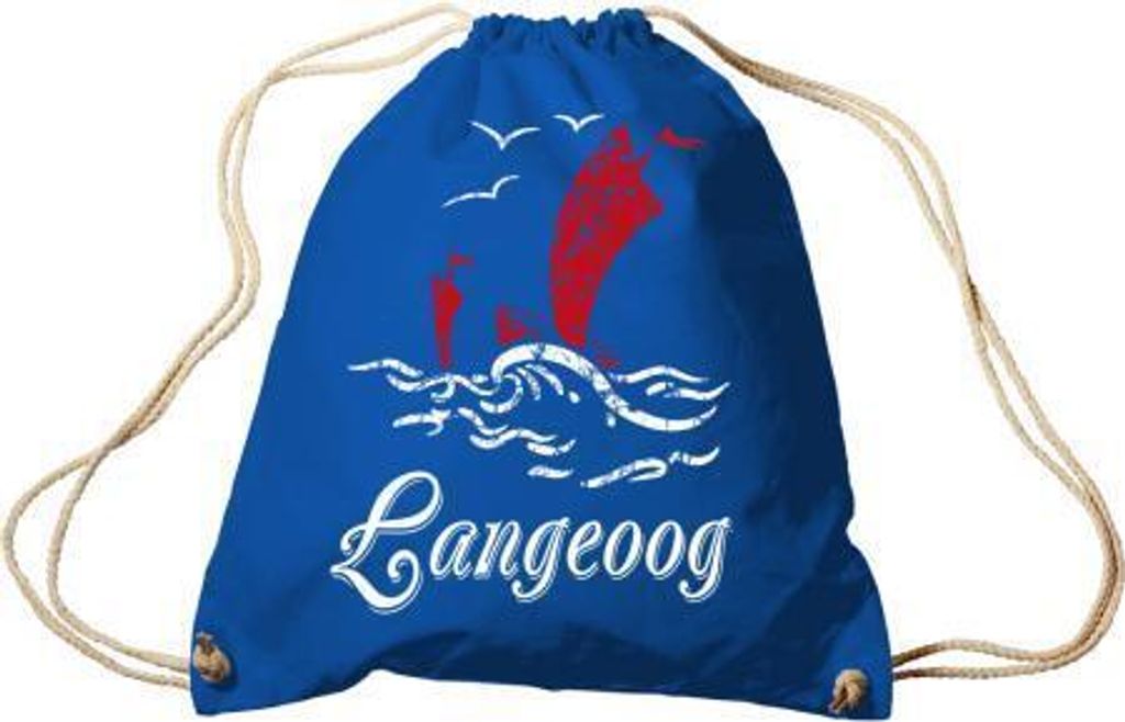 Sporttasche mit Aufdruck - Langeoog - 65031- Trend-Bag Turnbeutel Rucksack