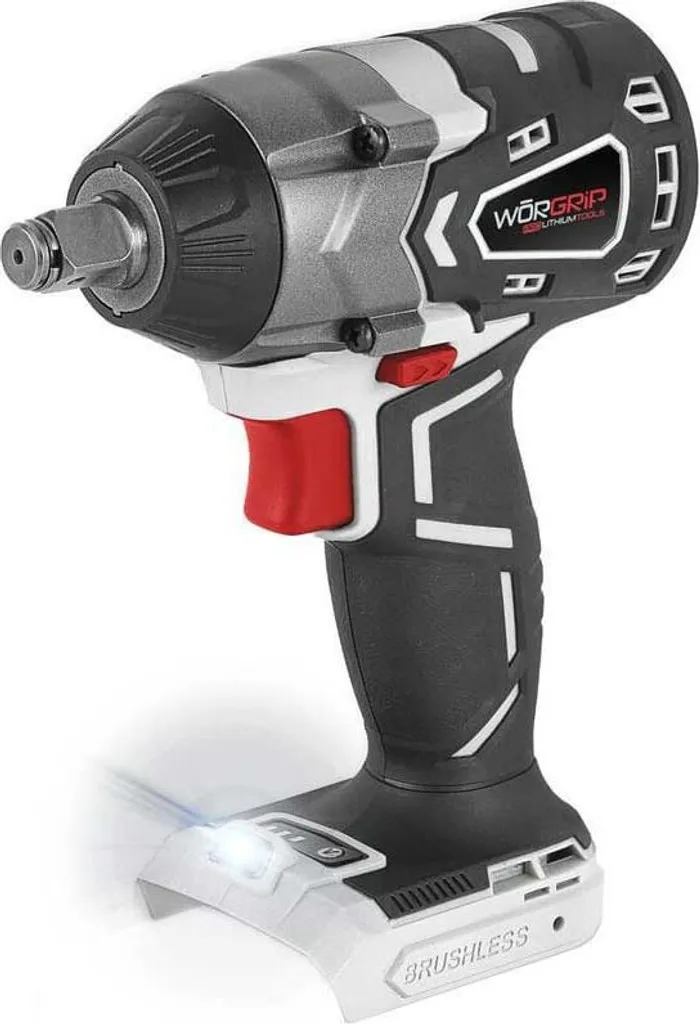 Clé à choc Worgrip 20V sans balai Argent - Puissance Brushless et robustesse