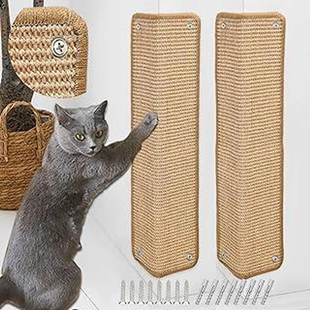 2x Tappetino Graffio Gatto Sisal 60x25cm Antigraffio Parete Divano