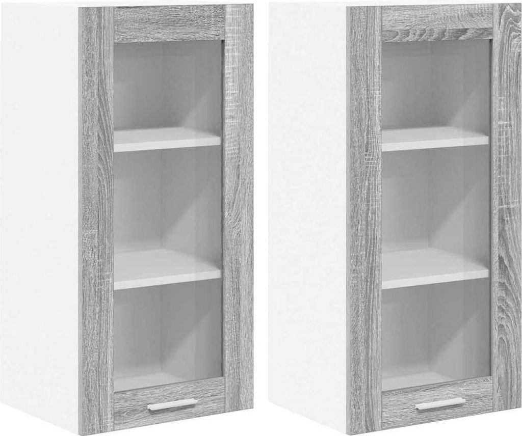 Hängeschrank 2 pcs Graues Sonoma 40 x 31 x 80 cm Holzwerkstoff