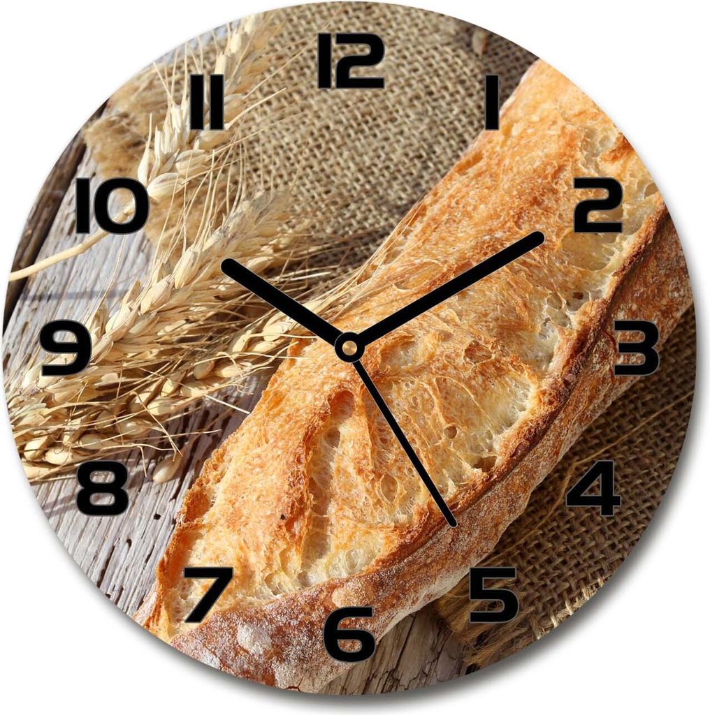 Wanduhr aus Glas 30fi Glasbild Glasuhr Gehärtetes Glas - schwarze-zeiger - Fresh baguette