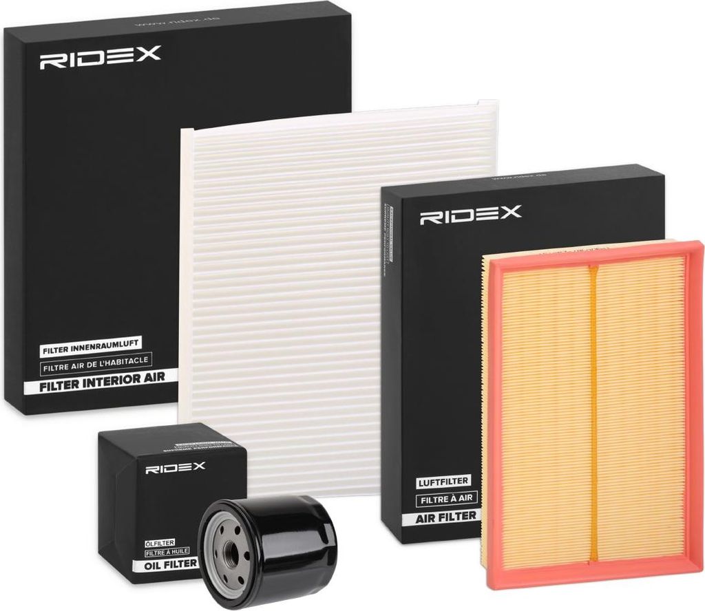 RIDEX Filterset Inspektionspaket Filtersatz für VW Golf VII Schrägheck (5G1, BQ1, BE1, BE2) Golf V Schrägheck (1K1) POLO (9N) Fox Schrägheck POLO
