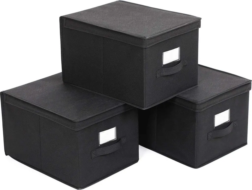 Dites Adieu au Désordre avec ce Set de 3 Organiseurs Noirs 40x30x25cm