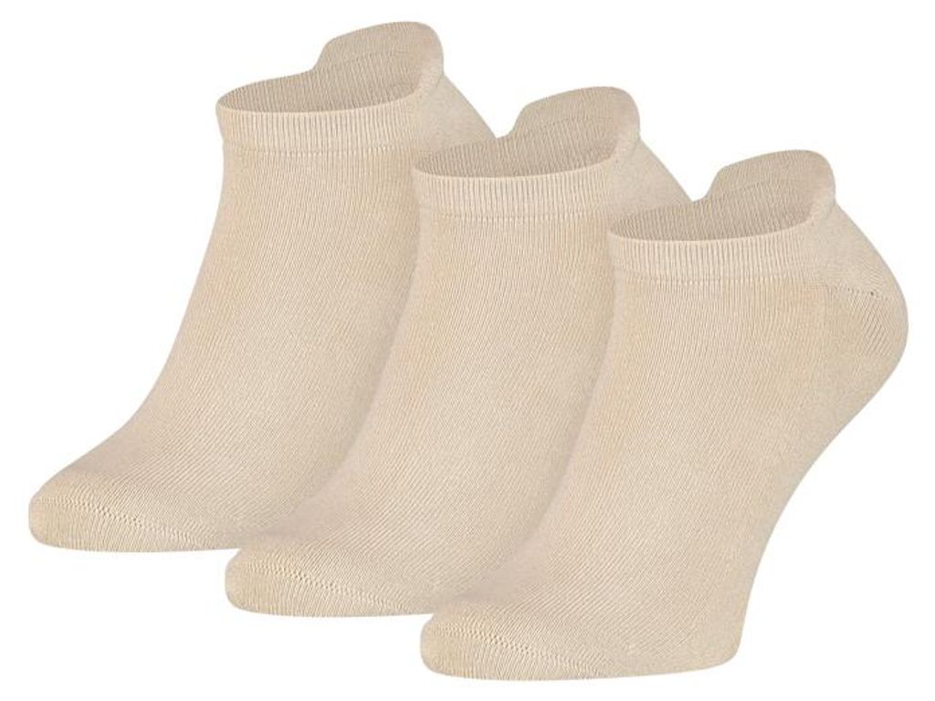 Sneakersocken aus Baumwolle mit Frotteesohle - 3 Paar – Sand – 47-50