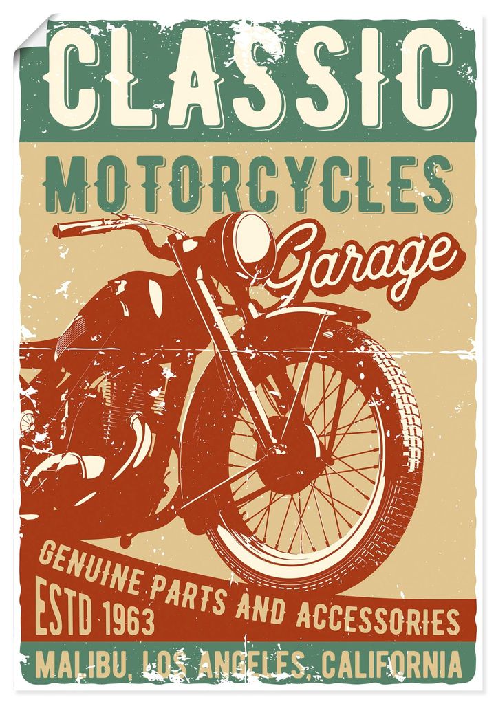 ARTland Poster Classic Motorcycles Größe: 90x130 cm