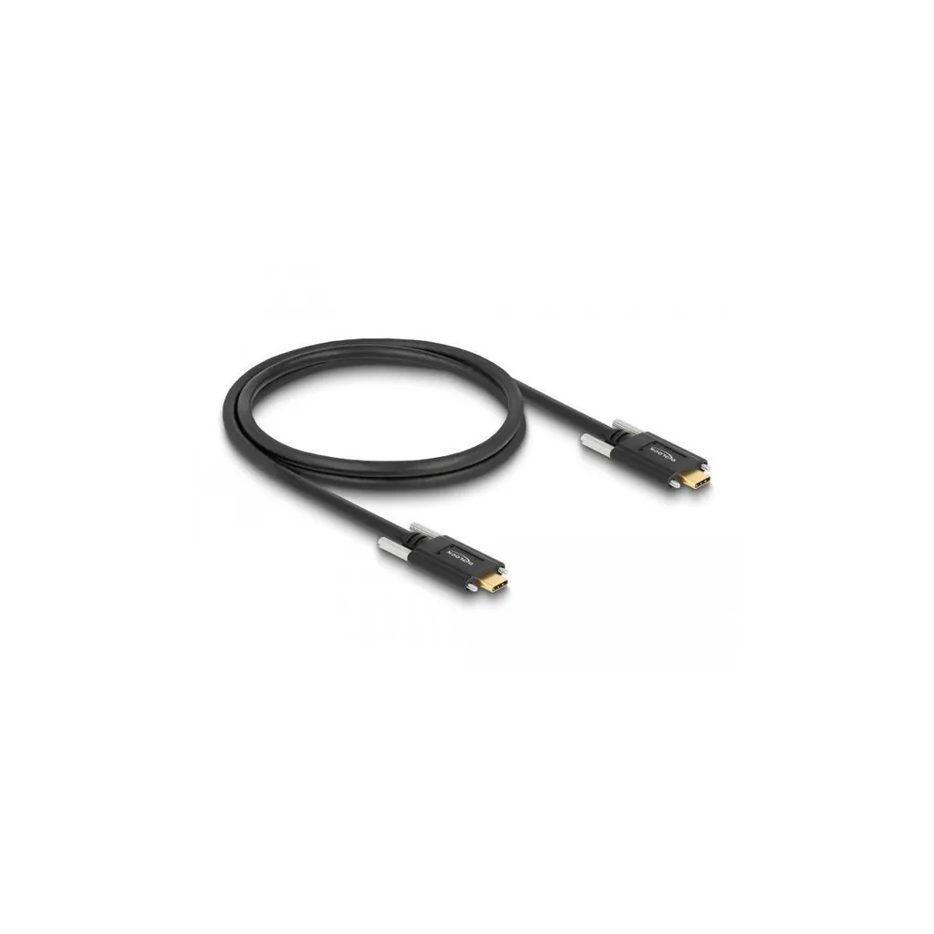 Câble Delock USB 10 Gbps USB-C vers USB-C 1m avec vis de sécurité latérales