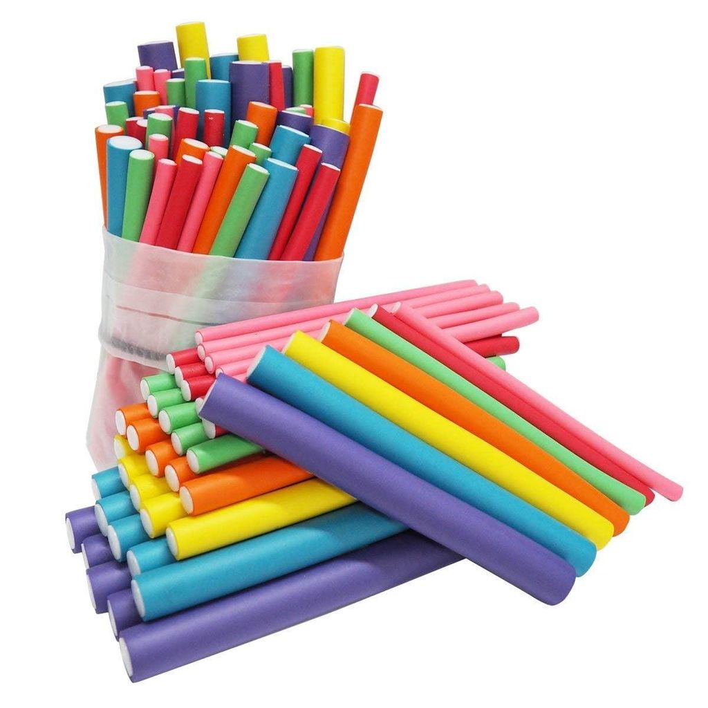 PREMIUM Papilotten Lockenwickler - 42 Stück für sanfte und natürliche Locken! Geeignet für große und kleine Locken über Nacht, Flexi-Stab, me...