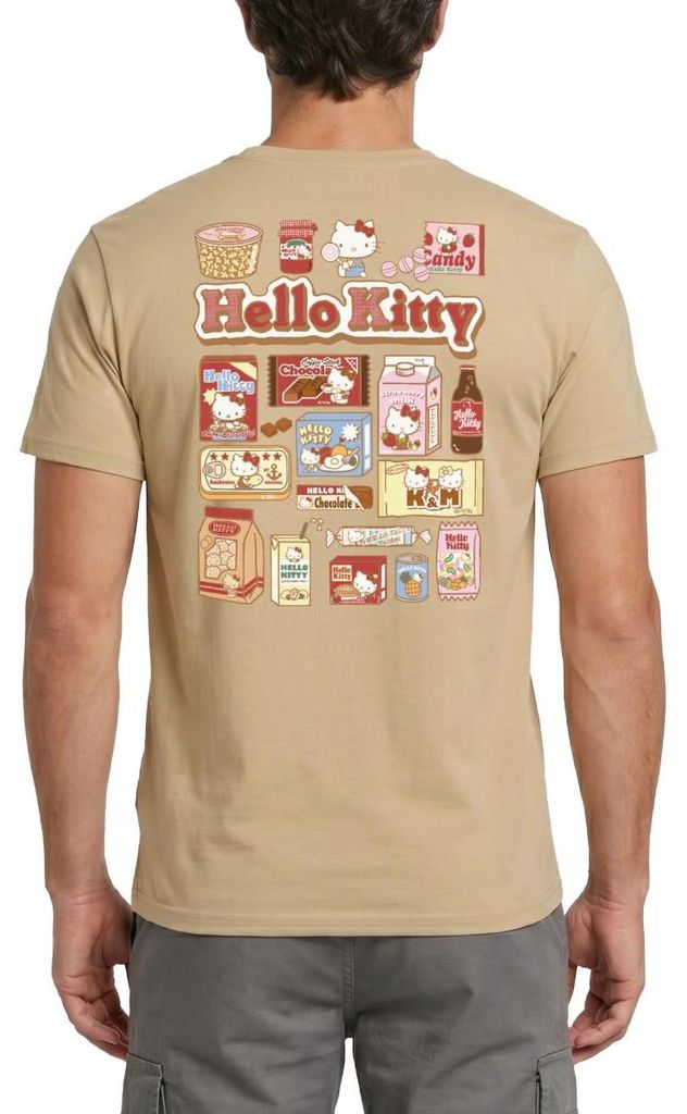 Spreadshirt Hello Kitty Snack Collage Männer T-Shirt, XXL, Sandbeige