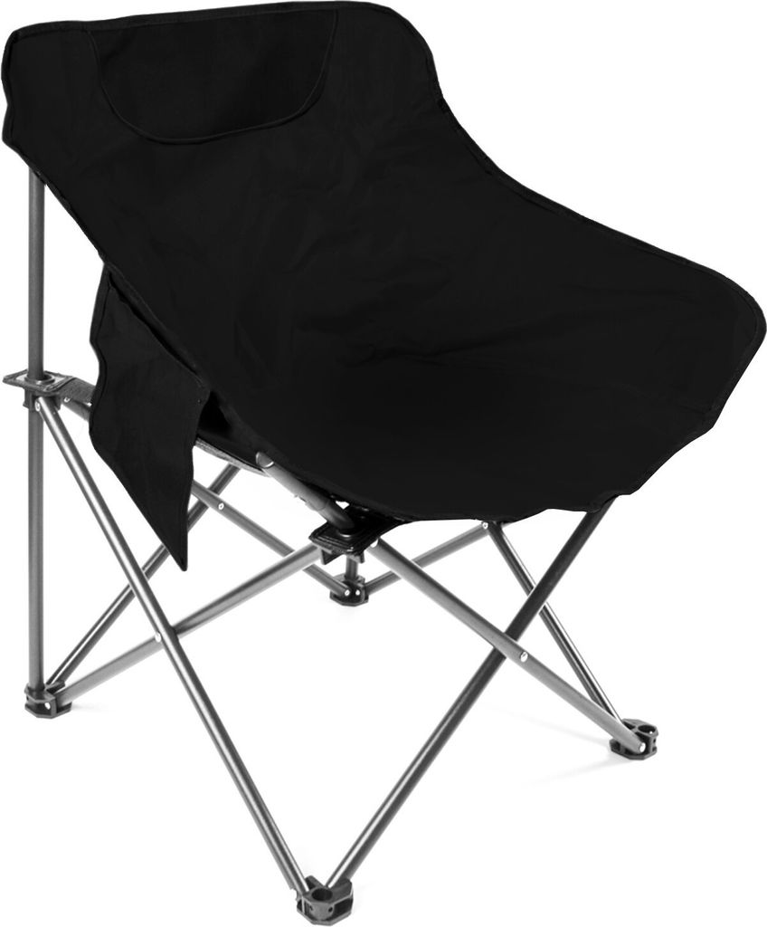 Aga Ultraleichter Campingstuhl DS715 Schwarz faltbar – Kompakt, stabil & atmungsaktiv, für Outdoor, Festival, Wandern & Angeln, Traglast bis 100 kg